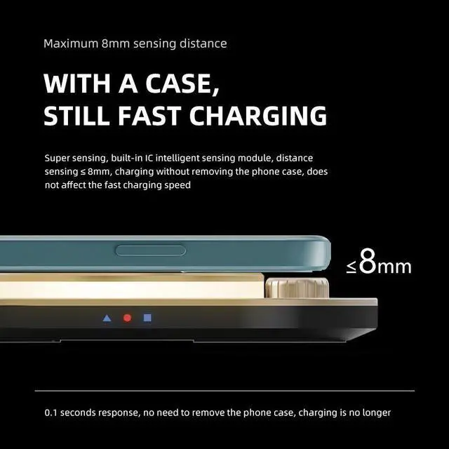 Alt view image 6 of 7 - 4 in 1 LED Desk Lamp with Wireless Charging Station for Multiple Devices Qi Wireless Certified Compatible with iPhone 13/12, 13/12 Pro, 13/12 Pro Max, 13/12 Mini, iWatch, Airpods 2/Pro with LED Light