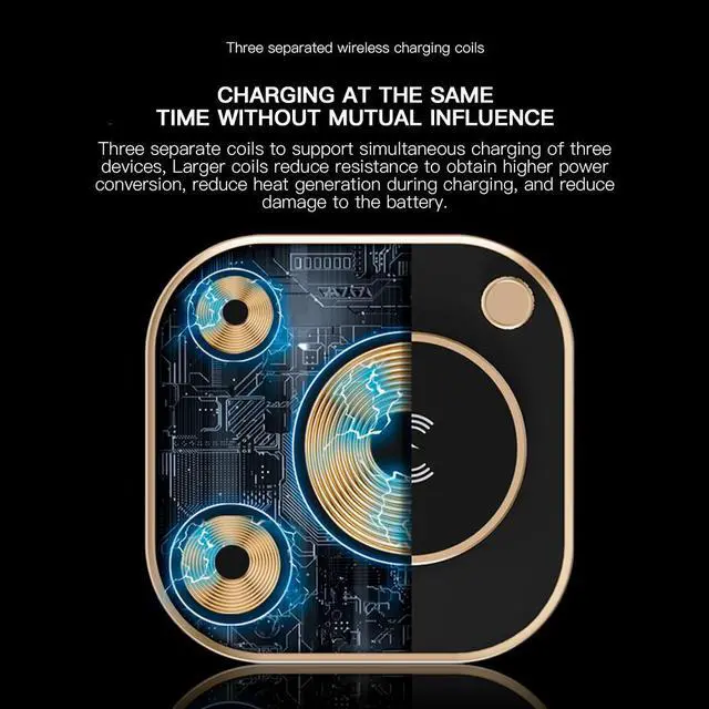 Alt view image 5 of 7 - 4 in 1 LED Desk Lamp with Wireless Charging Station for Multiple Devices Qi Wireless Certified Compatible with iPhone 13/12, 13/12 Pro, 13/12 Pro Max, 13/12 Mini, iWatch, Airpods 2/Pro with LED Light