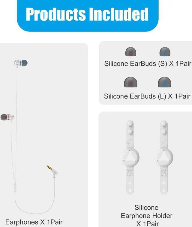 Alt view image 7 of 7 - TROPRO Noise Isolating Earbuds Earphones Custom Made for Oculus Quest 2 VR Headset, with 3D 360 Degree Sound in-Ear Headphones and Earphone Silicone Holders (White)