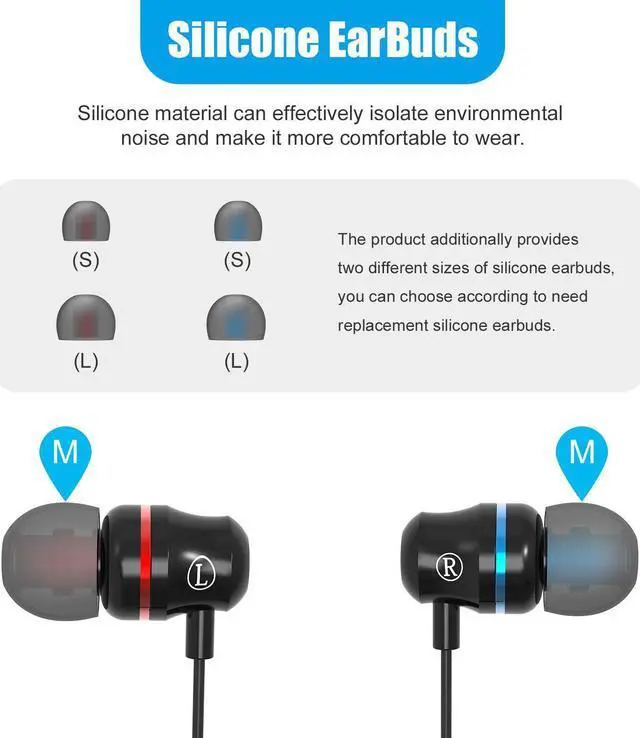 Alt view image 4 of 7 - TROPRO Noise Isolating Earbuds Earphones Custom Made for Oculus Quest 2 VR Headset, with 3D 360 Degree Sound in-Ear Headphones and Earphone Silicone Holders (Black)
