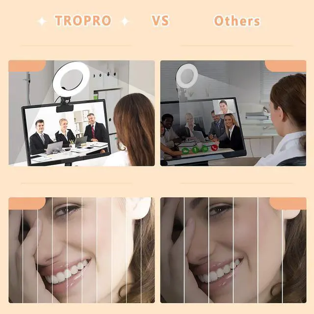 Alt view image 2 of 7 - 6.3'' Clip-on Ring Light , Selfie Ring Light for TikTok, YouTube Videos, Makeup, and Zooms, Led Ring Lamp with 3 Light Modes & 10 Brightness Level