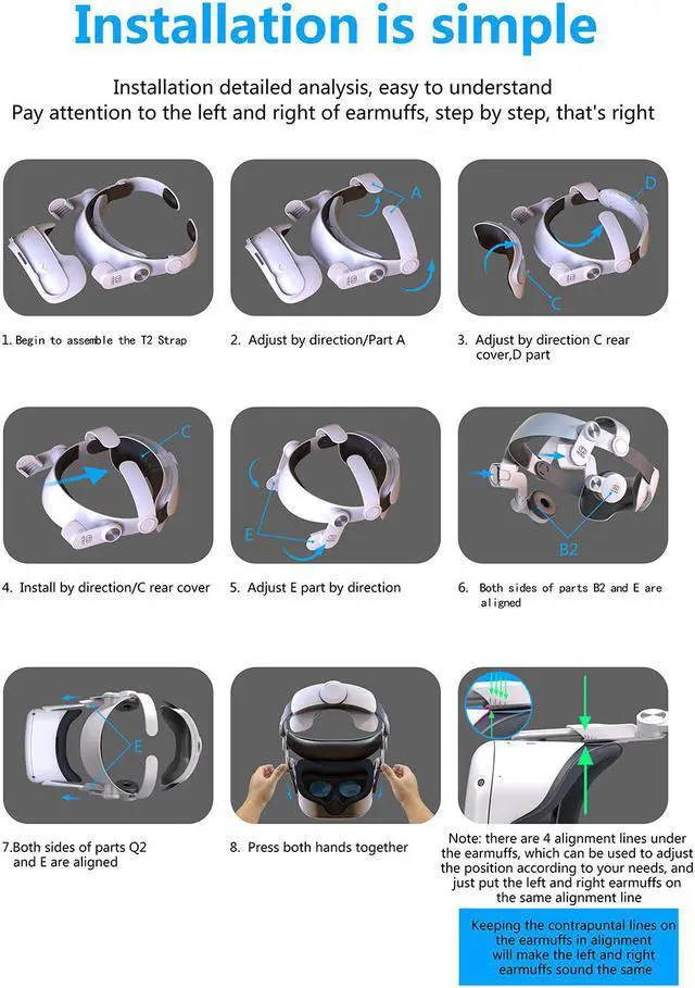 Alt view image 6 of 7 - Oculus Quest 2 Head Strap and Sound earmuffs, Adjustable Elite Strap and A Enhancing Sound Solution for Oculus Quest 2, Enhanced Support and Reduce Head Pressure Comfortable Touch in VR