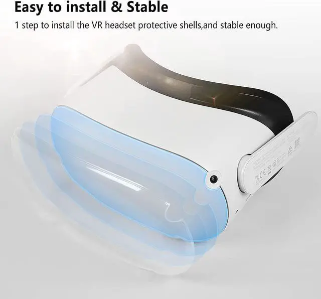 Alt view image 5 of 7 - METORY Transparent Front Protective VR Scratch-Resistant Shell,Cover for Oculus Quest 2 - Protects Cameras, Protector Accessories Set,Dust-Proof,Water Proof & Anti-Fall (2.26mm,Hard Case)