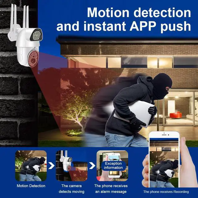 Alt view image 3 of 7 - 1080P HD Wifi Security Camera 135Pcs LED Light IP Camera with PIR Alarm Remote Monitor, 360 Night Vision Support Voice Intercom Waterproof
