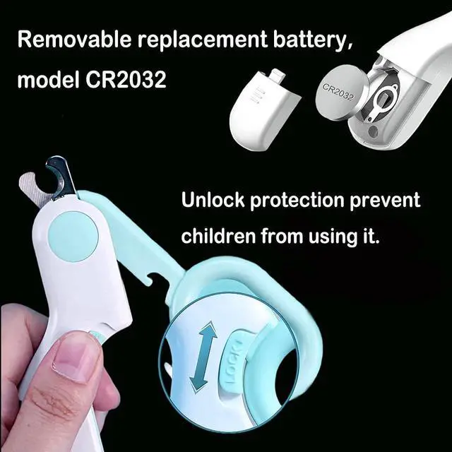 Alt view image 5 of 6 - Small Animals Nail Clippers with LED Lights to Avoid Excessive Cutting and Razor Sharp Blades - Professional Claw Trimmer (Blue)