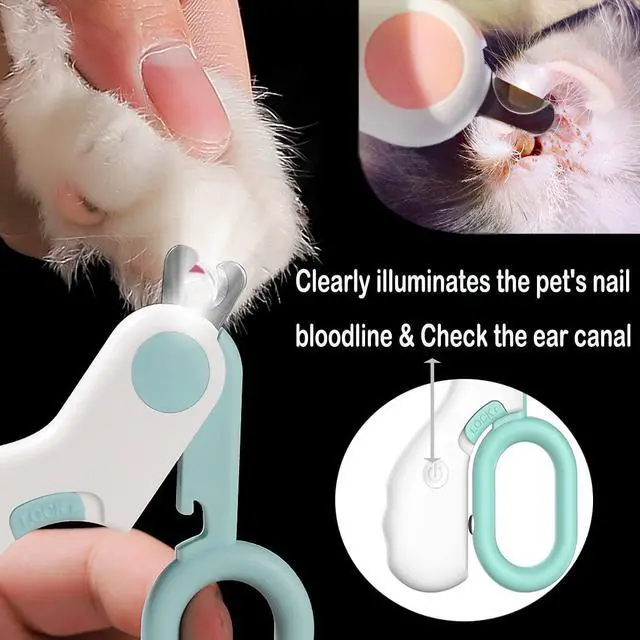Alt view image 4 of 6 - Small Animals Nail Clippers with LED Lights to Avoid Excessive Cutting and Razor Sharp Blades - Professional Claw Trimmer (Blue)