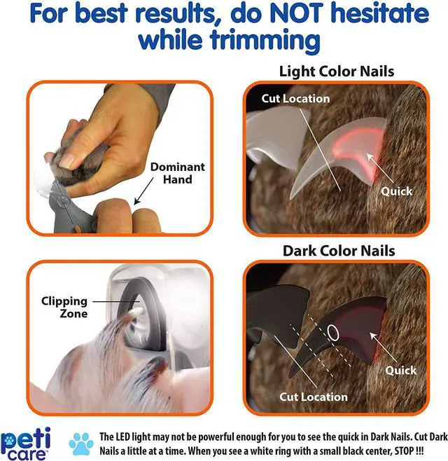 Alt view image 4 of 6 - LED Light Pet Nail Clipper- Great for Trimming Cats & Dogs Nails & Claws, 5X Magnification That Doubles as a Nail Trapper, Quick-Clip, Steal Blades with REPLACMENT BLADES