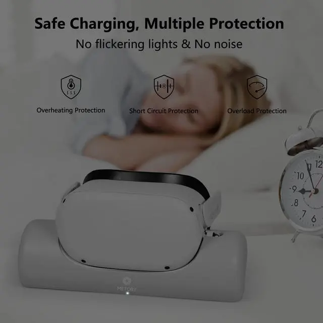Alt view image 5 of 7 - METORY Charging Dock for Oculus Quest 2, Fast Charging Station with Magnetic Connector & USB C Charging Cable, Oculus Quest 2 Accessories
