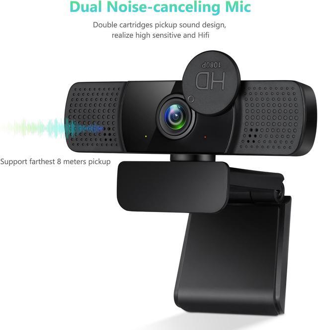 Alt view image 6 of 7 - TROPRO Tw8 Webcam with Microphone, 1080P Full HD Computer Camera for PC with Cover, Expandable Tripod, USB Web Camera with Cover for Video Calls, Streaming, Skype, Zoom, Teleconference