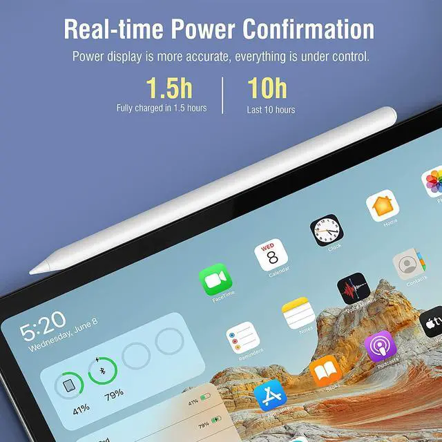 Alt view image 4 of 7 - TROPRO Wireless Charging Stylus Pen for iPad, Active Pencil with Magnetic Adsorption, Compatible with Apple iPad Pro 12.9/11 in, iPad Air 5th/4th Gen, iPad Mini 6th Gen for Precise Writing/Drawing