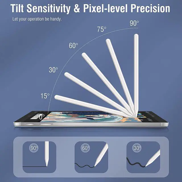 Alt view image 6 of 7 - TROPRO Wireless Charging Stylus Pen for iPad, Active Pencil with Magnetic Adsorption, Compatible with Apple iPad Pro 12.9/11 in, iPad Air 5th/4th Gen, iPad Mini 6th Gen for Precise Writing/Drawing