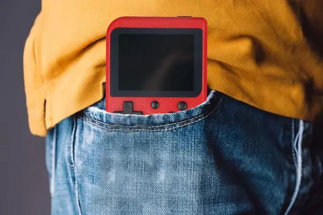 Alt view image 5 of 6 - Handheld Game Console, Portable Retro Video Game Console with 500 Classical FC Games, 3.0-Inches Color Screen, 1020mAh Rechargeable Battery Support for Connecting TV and Two Players Red