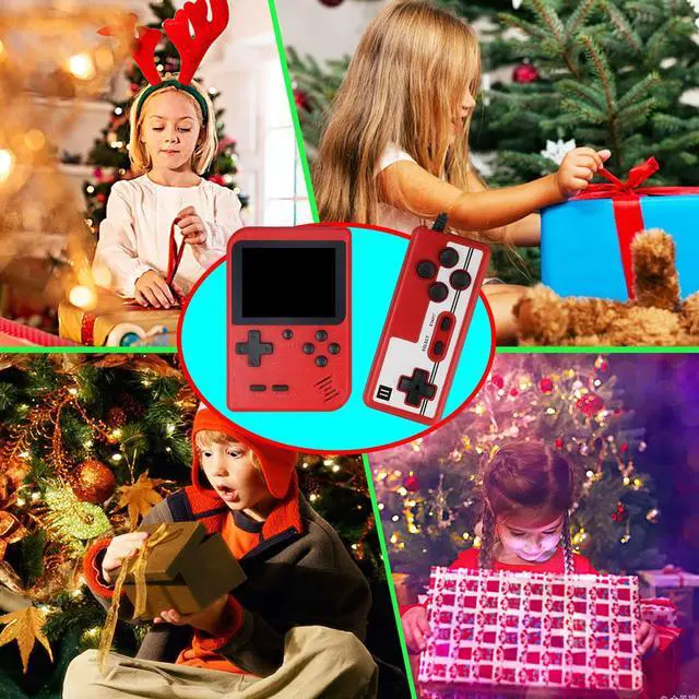 Alt view image 6 of 6 - Handheld Game Console, Portable Retro Video Game Console with 500 Classical FC Games, 3.0-Inches Color Screen, 1020mAh Rechargeable Battery Support for Connecting TV and Two Players Red