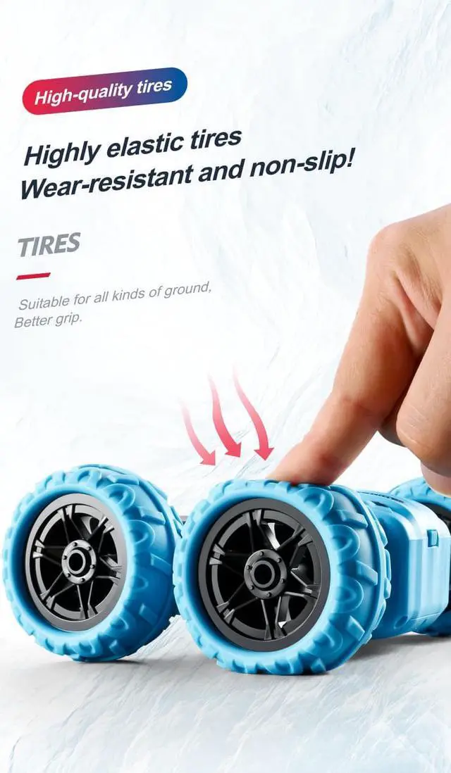 Alt view image 4 of 4 - Hot Wheels Twist Shifter RC, Remote-Control Vehicle with Music and Lights, Performs Stunts, Working Headlights, Rechargeable Remote, Toy for Kids 5 Years Old & Older Blue