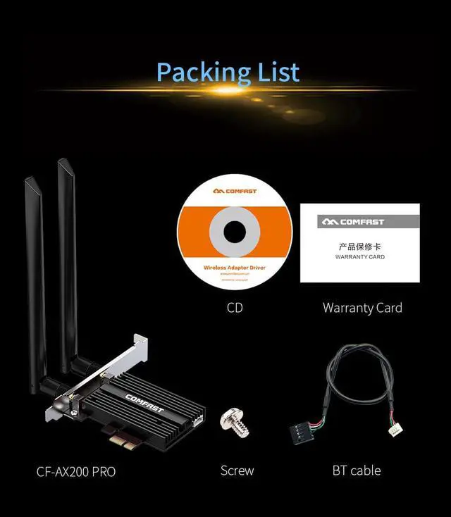 Alt view image 2 of 7 - TROPRO PCIe WiFi 6 Card Bluetooth 5.1 AX 3000 Mbps AX200 Dual Band 5.GHz/2.4GHz PCI-E Wireless WiFi Network Adapter Card for Desktop Windows 10 64-bit