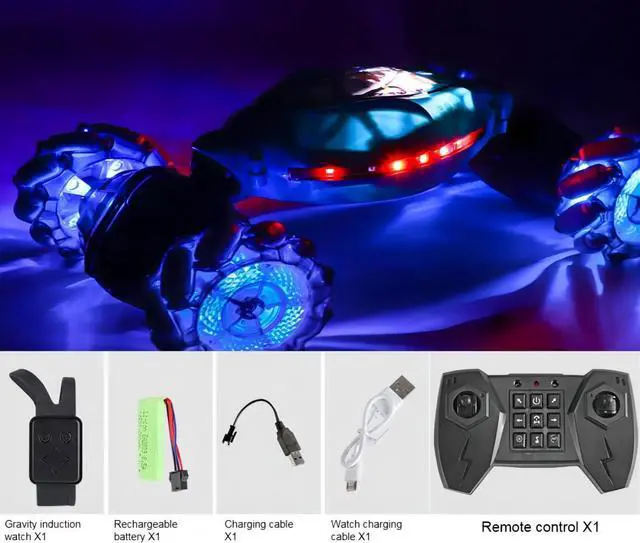 Alt view image 4 of 7 - New Gesture Sensing RC Stunt Car with Light & Music, Remote Control Gesture Sensor Car, Off Road Vehicle, 2.4GHz RC Stunt Car Double Sided 360° Rotating Toy Cars for Kids Boys Girls Gifts
