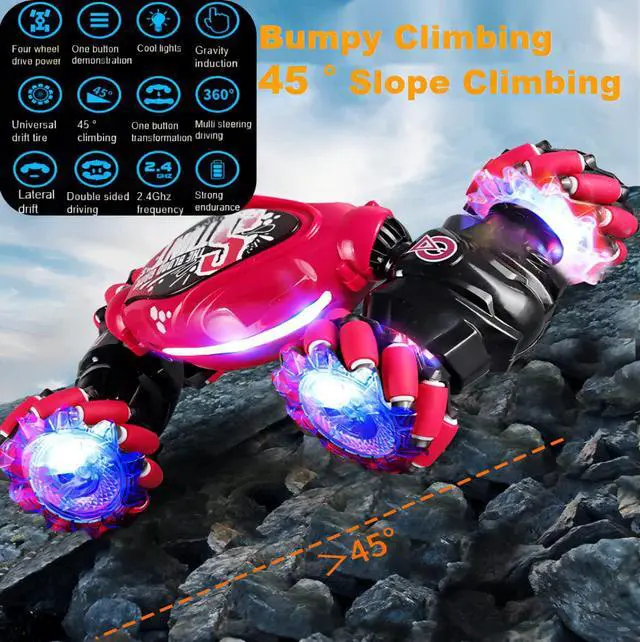 Alt view image 7 of 7 - New Gesture Sensing RC Stunt Car with Light & Music, Remote Control Gesture Sensor Car, Off Road Vehicle, 2.4GHz RC Stunt Car Double Sided 360° Rotating Toy Cars for Kids Boys Girls Gifts