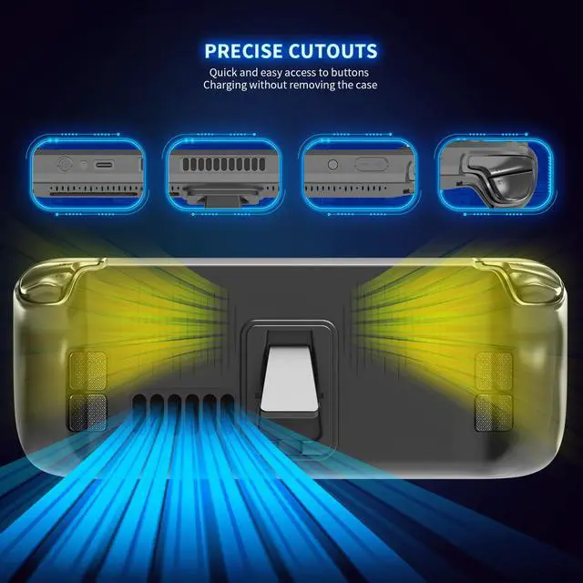 Alt view image 5 of 7 - Case for Steam Deck, Full Body Silicone Protective Cover Case, Shockproof Non-Slip Anti-Collision Accessories Compatible with Steam Deck