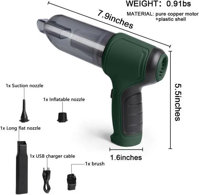 Alt view image 2 of 7 - 9000Pa 3 In 1 Wireless Vacuum Cleaner Cordless Handheld Vacuum for Auto Car Home