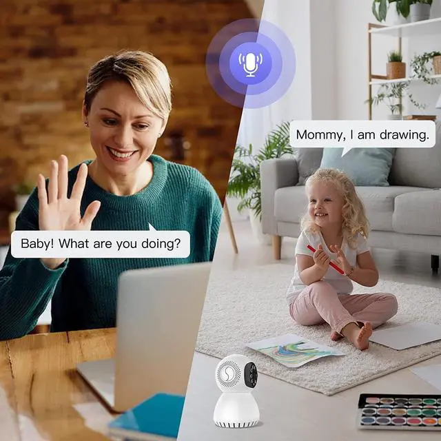 Alt view image 6 of 7 - Security Camera Indoor Wireless, 360 Degree Panoramic Camera, 5G Dual Band WiFi Camera, HD 1080P Home Camera, Security Cameras Monitor for Baby/Elder/Pet/Nanny