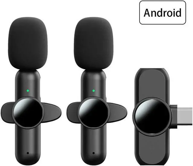Main image of Mini Wireless Lavalier Microphone Audio Video Recording 2 Mic For Android