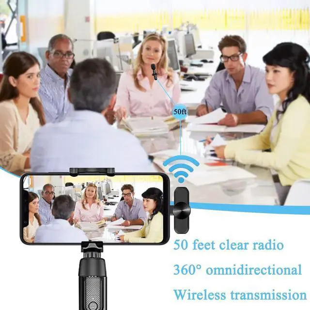 Alt view image 7 of 7 - Mini Wireless Lavalier Microphone Audio Video Recording 1 Mic For IOS