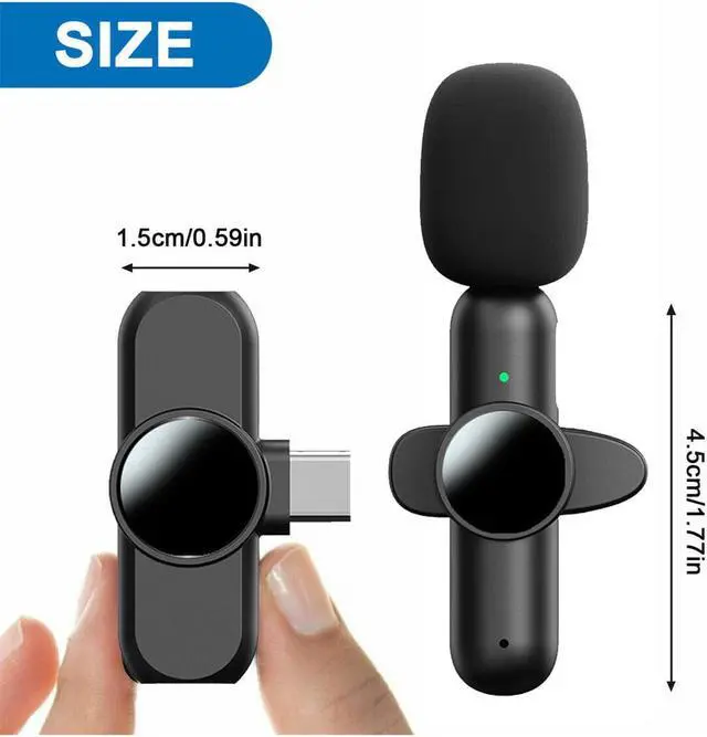 Alt view image 2 of 7 - Mini Wireless Lavalier Microphone Audio Video Recording 1 Mic For IOS
