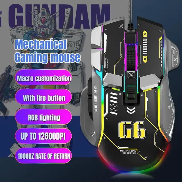 Alt view image 2 of 6 - RGB Gaming Mouse Backlit Wired Ergonomic 10 Button Programmable Mouse ,UP to 12800 DPI, RGB,10 Programmable Buttons