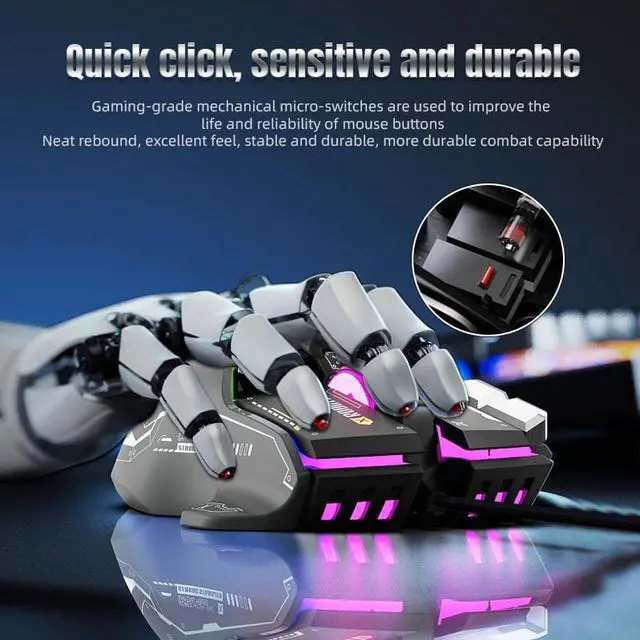 Alt view image 5 of 6 - RGB Gaming Mouse Backlit Wired Ergonomic 10 Button Programmable Mouse ,UP to 12800 DPI, RGB,10 Programmable Buttons