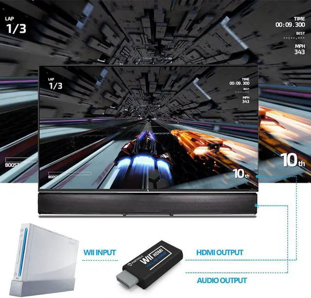 Alt view image 5 of 6 - PORTHOLIC Wii to HDMI Converter 1080P with 5ft High Speed HDMI Cable Wii2 HDMI Adapter Output Video&Audio with 3.5mm Jack Audio, Support All Wii Display 720P, NTSC, Compatible with Full HD Devic