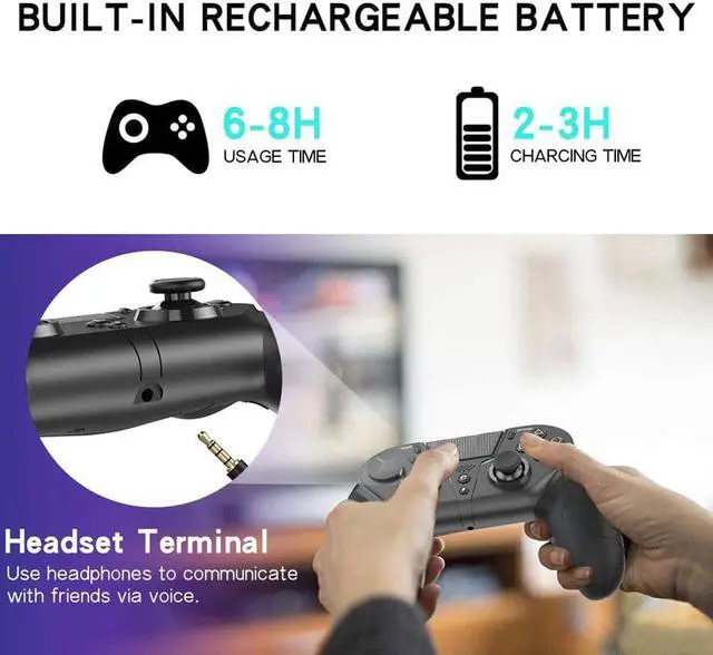 Alt view image 2 of 6 - TROPRO Wireless Controller for PS4, Gamepad Joystick Remote Controller with Back Buttons Compatible with PS4/Pro/Slim/PC/iPhone/Mac,Turbo/Audio Function/Interchangeable Stick Module