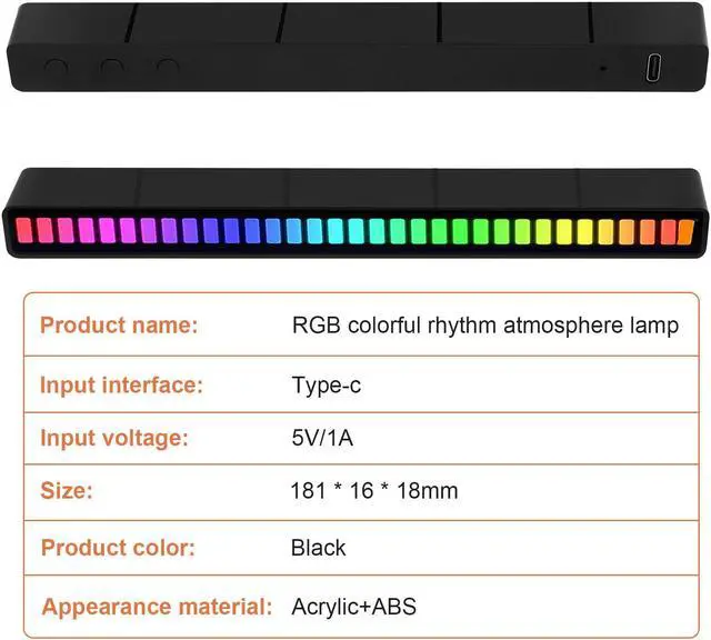 Alt view image 6 of 7 - Smart Light Bars, RGB IC Smart LED Lights 32 lamp Beads ARM chip with Various Scene Modes and Music Modes, Bluetooth Color Light Bar, With APP(2PCS)