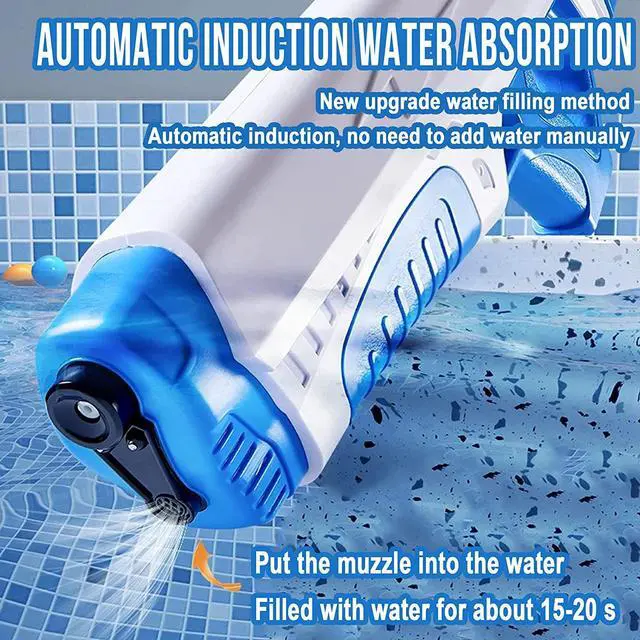 Alt view image 5 of 7 - Electric Water Gun, 500CC High Capacity High Pressure Squirt Guns for Adults and Kid, Automatic Induction Water Absorption, Range up to 32 FT, Summer Toys for Pool Party Beach Outdoor Activities
