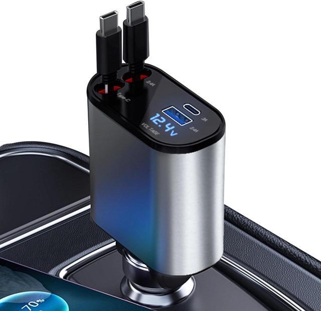 Fast Charger for Car, Retractable Car Charger with Wire