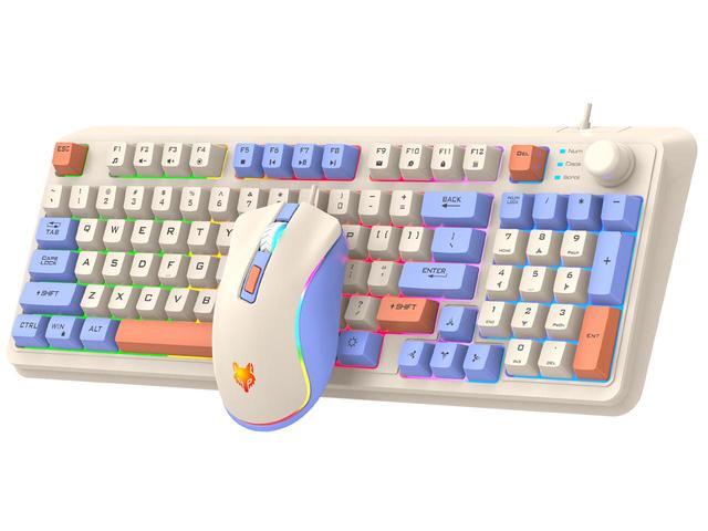 CHONCHOW RGB Gaming Keyboard And Mouse Combo | Transparent Keyboard, Rainbow Backlight, 7-Color Mouse For PC, PS4, Xbox