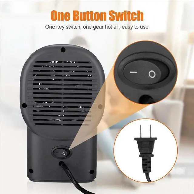 Alt view image 7 of 7 - Mini Heater, Heaters for Home Low Energy, Fast Heating Ceramic Electric Heater, 500W Space Winter Small Heaters for Indoor, Office, Garage, Desktop