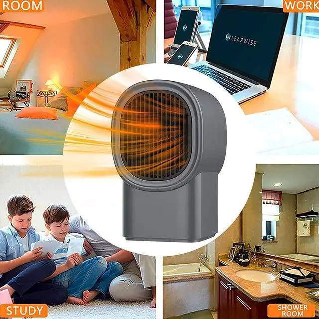Alt view image 3 of 7 - Mini Heater, Heaters for Home Low Energy, Fast Heating Ceramic Electric Heater, 500W Space Winter Small Heaters for Indoor, Office, Garage, Desktop