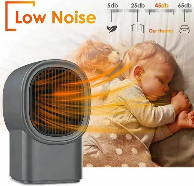 Alt view image 4 of 7 - Mini Heater, Heaters for Home Low Energy, Fast Heating Ceramic Electric Heater, 500W Space Winter Small Heaters for Indoor, Office, Garage, Desktop