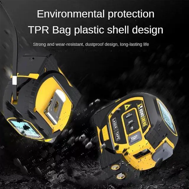 Alt view image 7 of 7 - 3-in-1 Digital Laser Measuring Tape, Rebanb Tape, 40/60m Digital Measuring Sight, Handheld Electronic Digital Tape Measure with LED Display