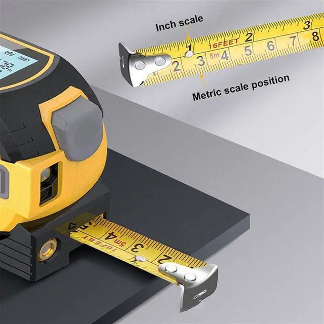 Alt view image 6 of 7 - 3-in-1 Digital Laser Measuring Tape, Rebanb Tape, 40/60m Digital Measuring Sight, Handheld Electronic Digital Tape Measure with LED Display