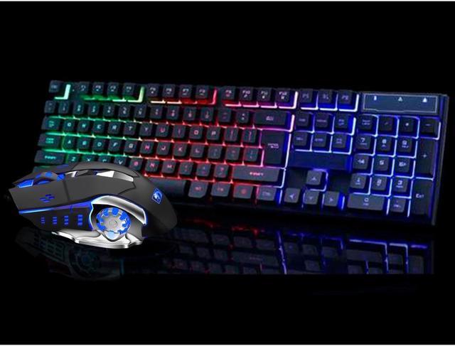 Alt view image 5 of 6 - TROPRO GTX300 RGB Gaming Keyboard and Colorful Mouse Combo, USB Wired LED Backlight Gaming Mouse and Keyboard for Laptop PC Computer Gaming and Work, Letter Glow, Mechanical Feeling