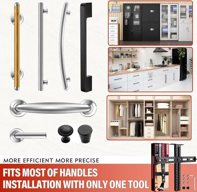 Alt view image 4 of 7 - Cabinet Hardware Jig, Sigerio Aluminum Alloy Cabinet Jig for Handles and Pulls on Drawers and Cabinets, Adjustable Cabinet Handle Template Woodworking Tool for Knobs and Handles Installation
