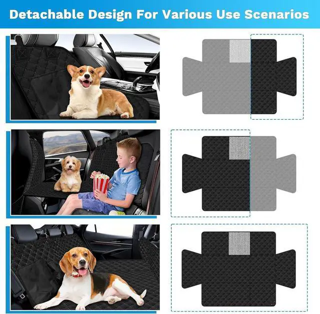 Alt view image 4 of 7 - Back Seat Extender for Dogs, Dog Car Seat Covers, Hard Dog Bed Pet Seat Cover with Mesh Window and Storage Pocket, Waterproof Dog Hammock Travel Bed for Car, SUV