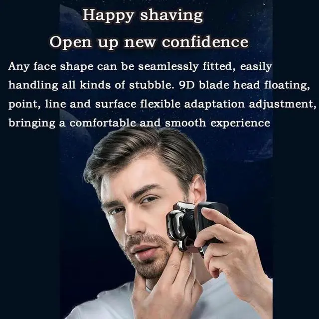 Alt view image 5 of 7 - Bawldy Shaver Pro, Bawldy Pro, 9D Floating Head Shaver for Bald Men, 6-in-1 Detachable Head Shavers, IPX7 Waterproof Wet Dry Shaving, Intelligent LED Display, Rechargeable Cordless Razor