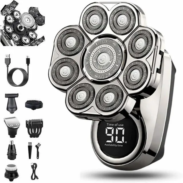 Main image of Bawldy Shaver Pro, Bawldy Pro, 9D Floating Head Shaver for Bald Men, 6-in-1 Detachable Head Shavers, IPX7 Waterproof Wet Dry Shaving, Intelligent LED Display, Rechargeable Cordless Razor