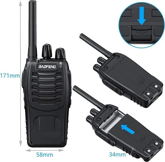 Alt view image 3 of 7 - Walkie talkie 2 way radio long range,16 Channel Portable walkie talky adult,rechargeable walkie talkies long distance Handheld Transceiver with LED light and earpiece