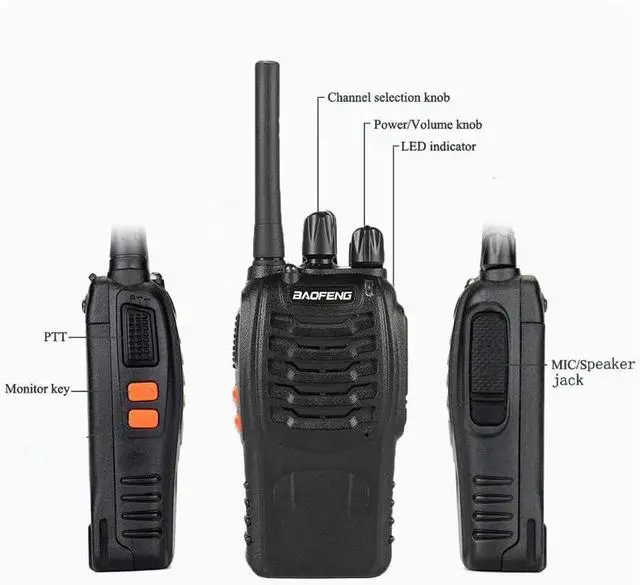 Alt view image 4 of 7 - Walkie talkie 2 way radio long range,16 Channel Portable walkie talky adult,rechargeable walkie talkies long distance Handheld Transceiver with LED light and earpiece