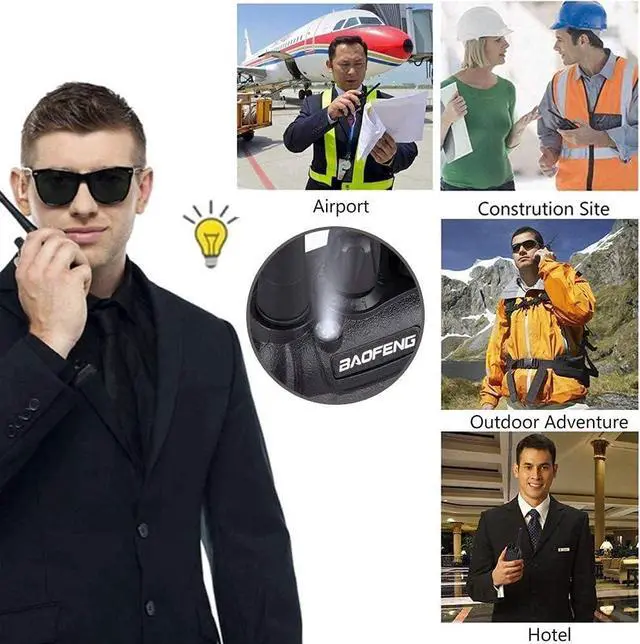 Alt view image 6 of 7 - Walkie talkie 2 way radio long range,16 Channel Portable walkie talky adult,rechargeable walkie talkies long distance Handheld Transceiver with LED light and earpiece