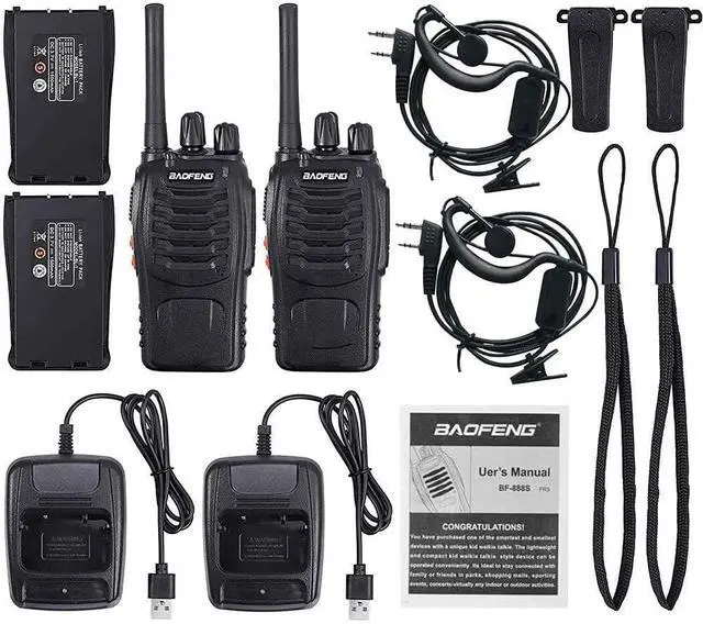 Alt view image 7 of 7 - Walkie talkie 2 way radio long range,16 Channel Portable walkie talky adult,rechargeable walkie talkies long distance Handheld Transceiver with LED light and earpiece