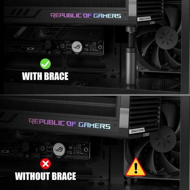Alt view image 5 of 7 - Gaming GPU Support Bracket, Adjustable Height Graphics Card Support with Magnet and Non-Slip Sheet, GPU Sag Bracket for Universal Video Card, 49-80mm